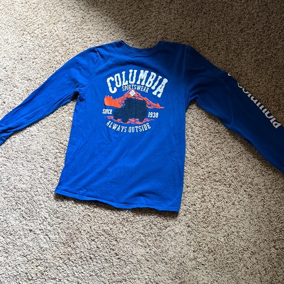 Lightly used/EUC men’s size S Columbia “Always Outside” graphic long-sleeved tee - Picture 1 of 4